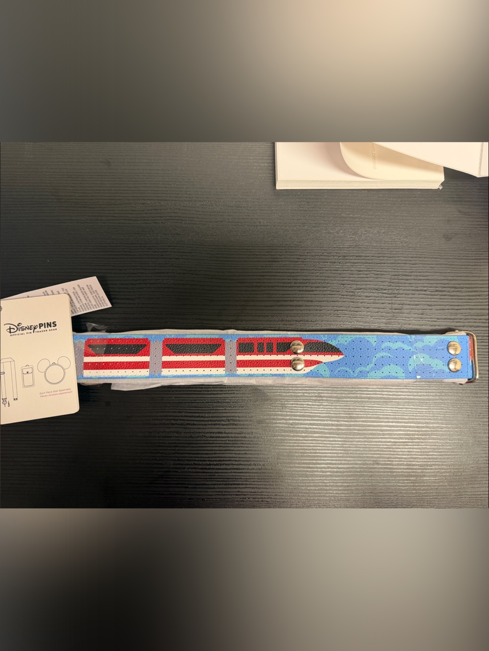 NWT Disney Blue and Red Monorail Pin Lanyard Belt